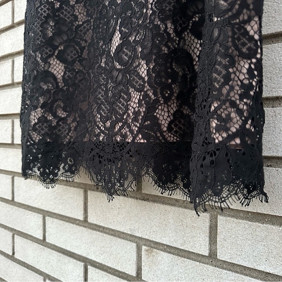 LOFT Boudoir Cold Shoulder Lace Dress Black - Picture 6 of 14